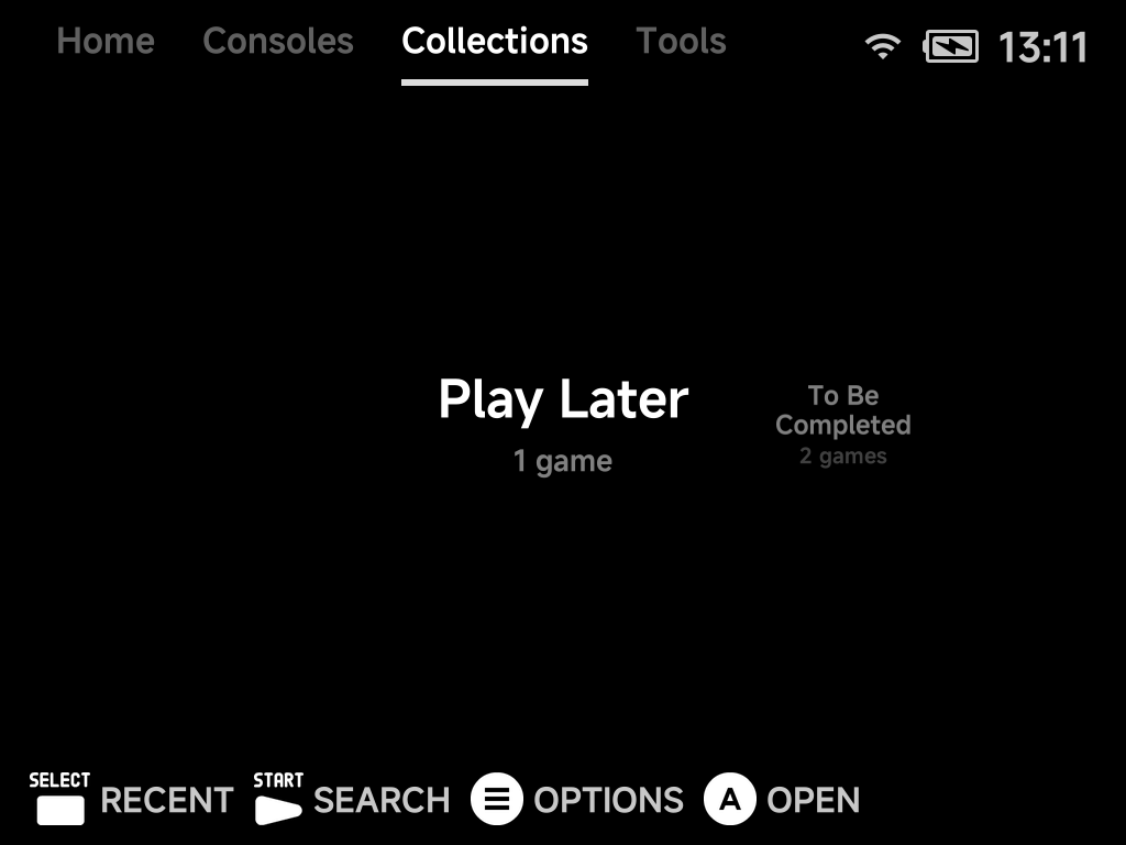 Collections tab