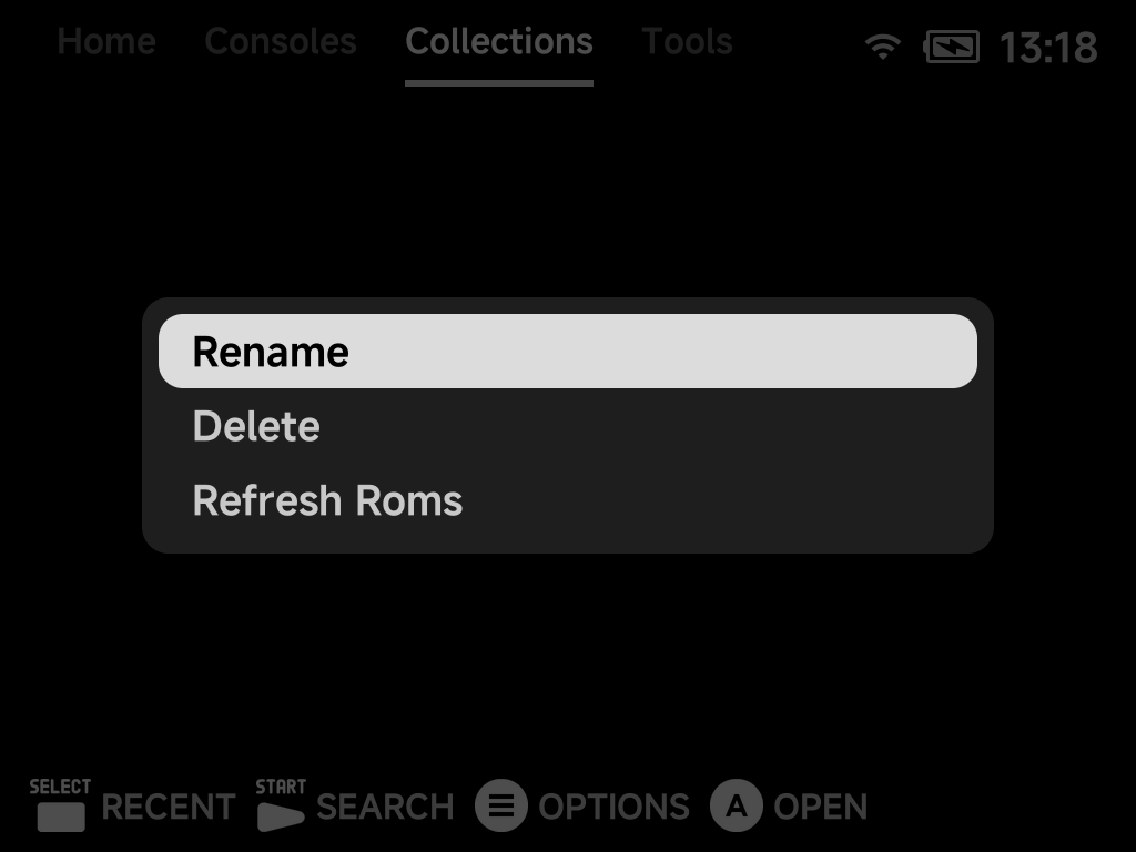 Collection context menu