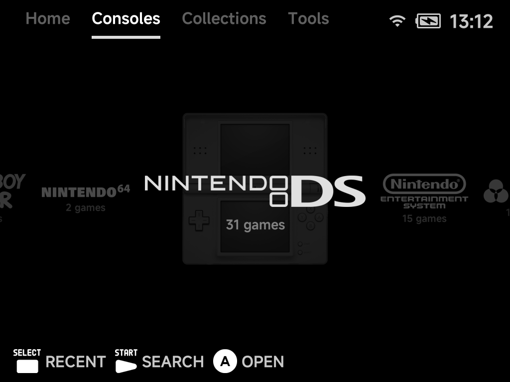 Consoles tab