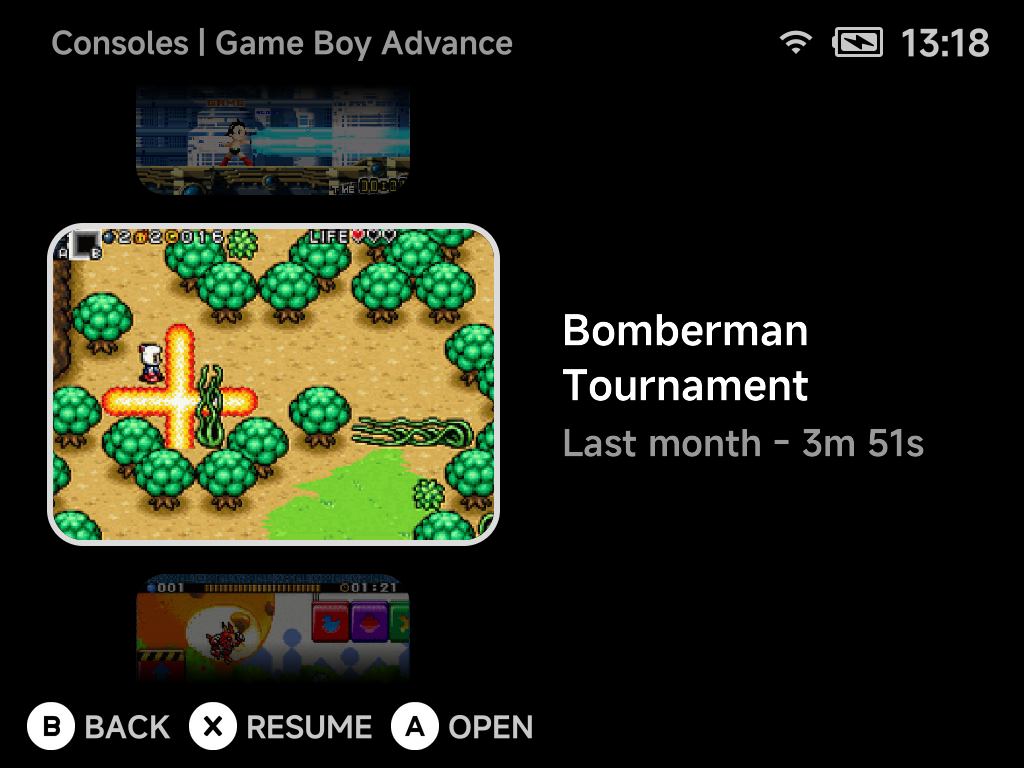 Game list in vertical Carousel
