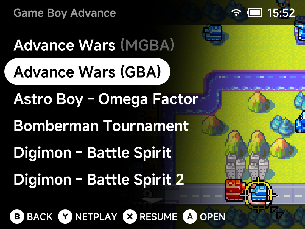 Game list with duplicate names