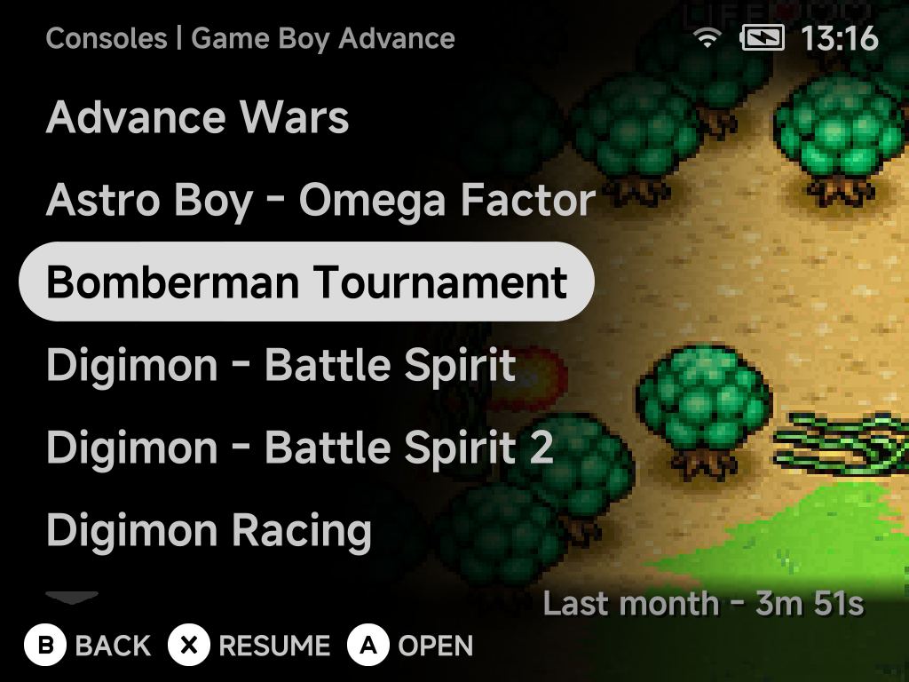 Game list in List style