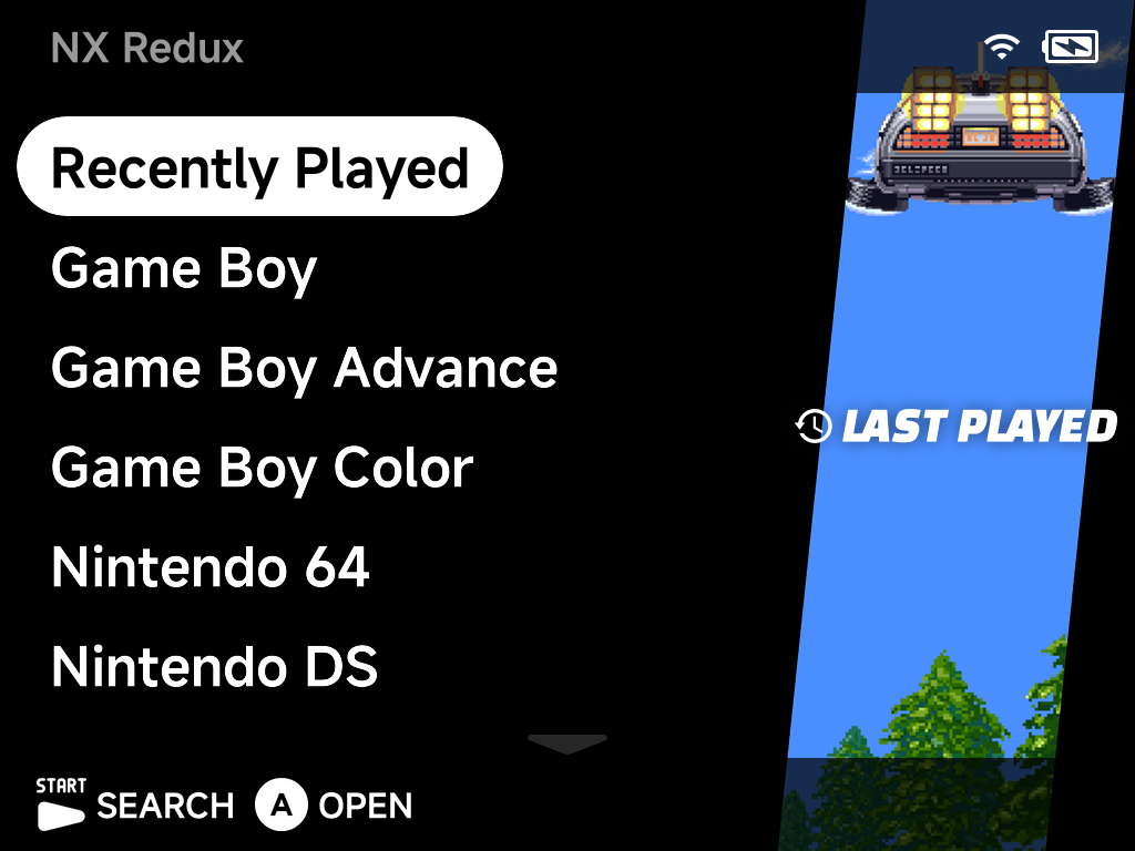 NX Redux main menu