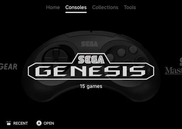 Consoles tab in Carousel style