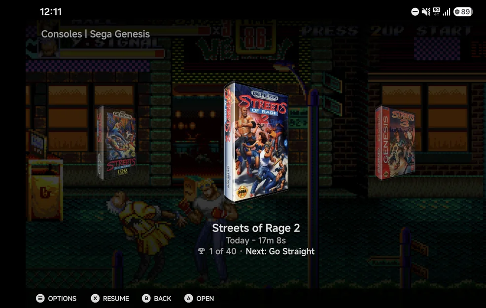 Backdrop game list in landscape