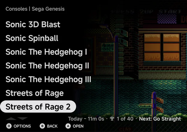 Game list in List style