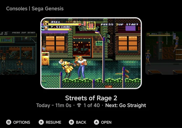 Game list in the default Carousel style