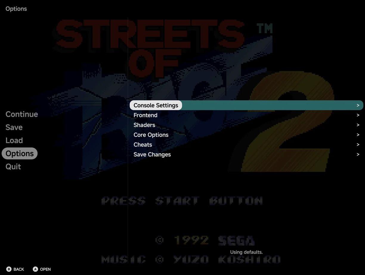 The in-game menu in two panes on an unfolded Fold