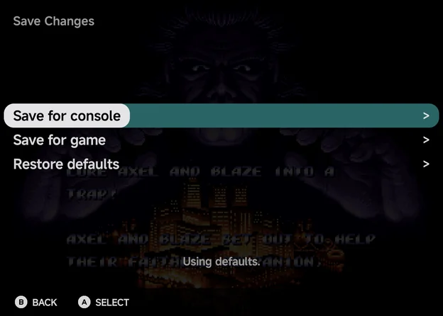 The Save Changes page