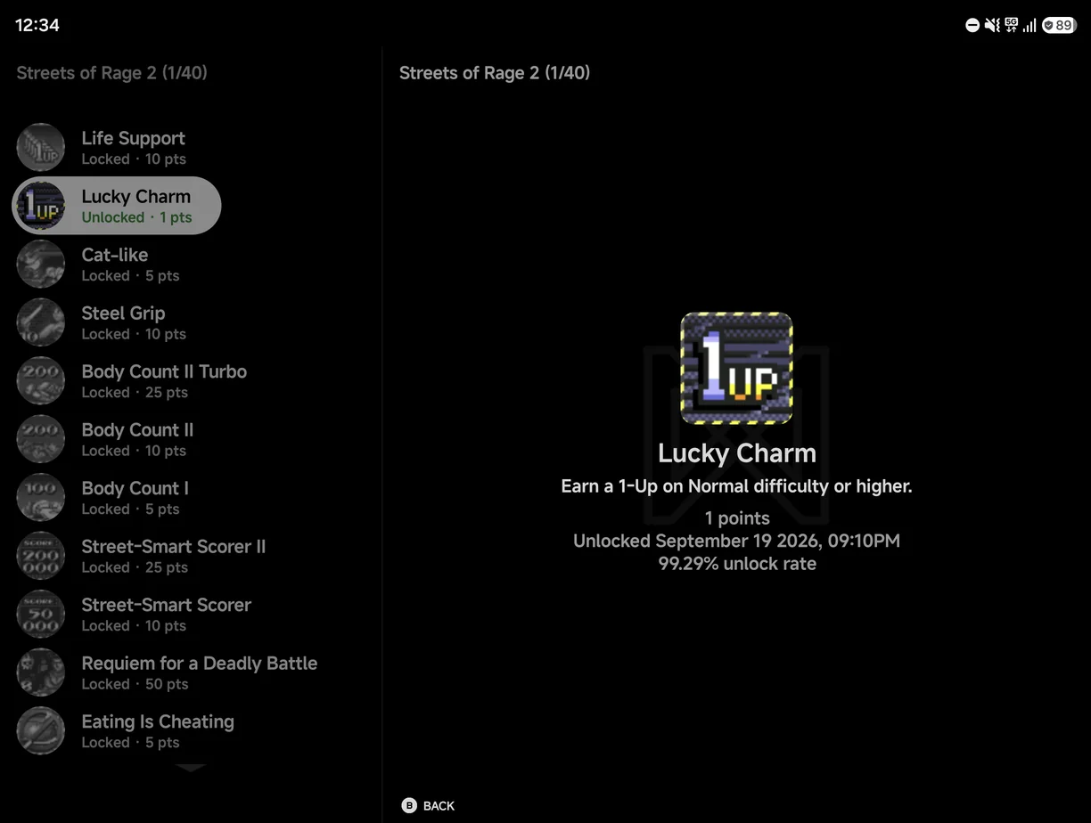 An achievement's details beside the game's achievements list