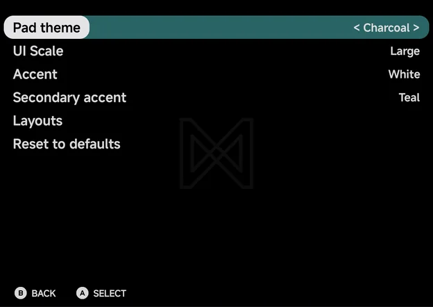 Appearance settings
