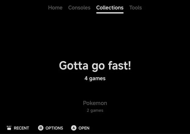 Collections tab