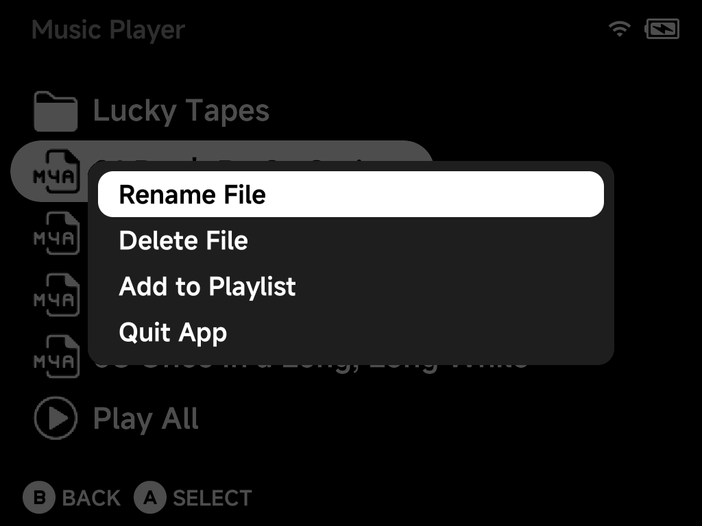 Library context menu