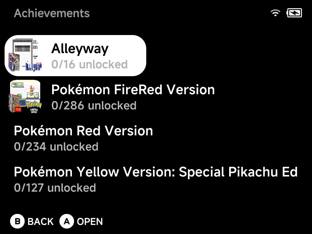 Achievements browser