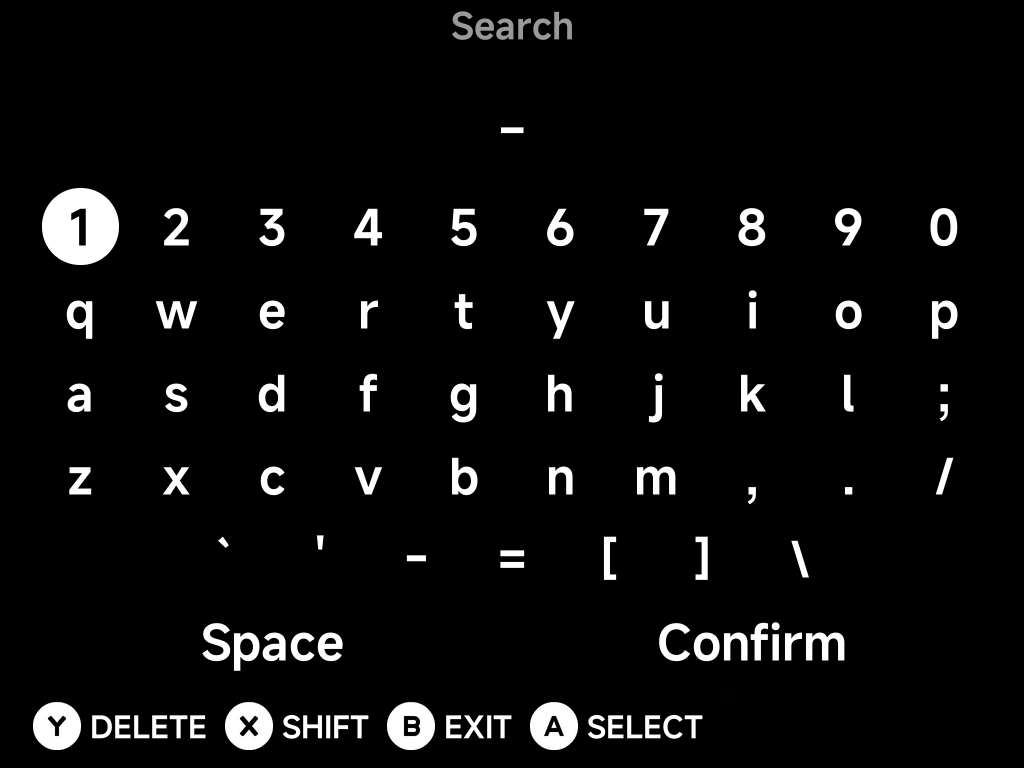 Search keyboard
