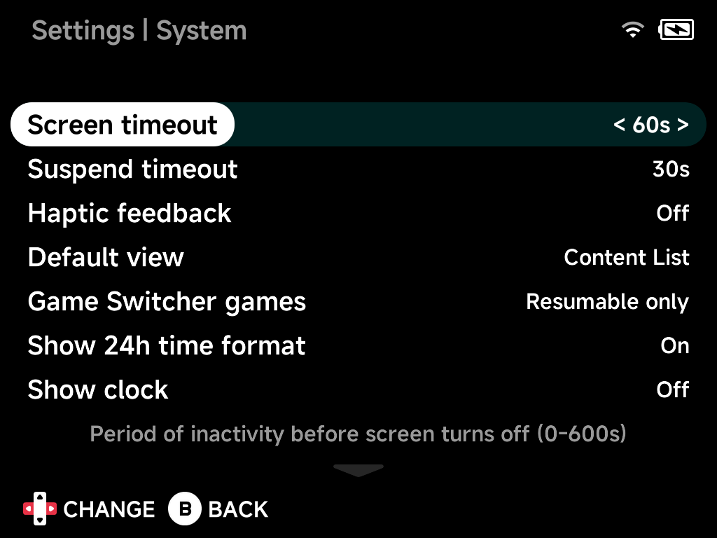 System settings