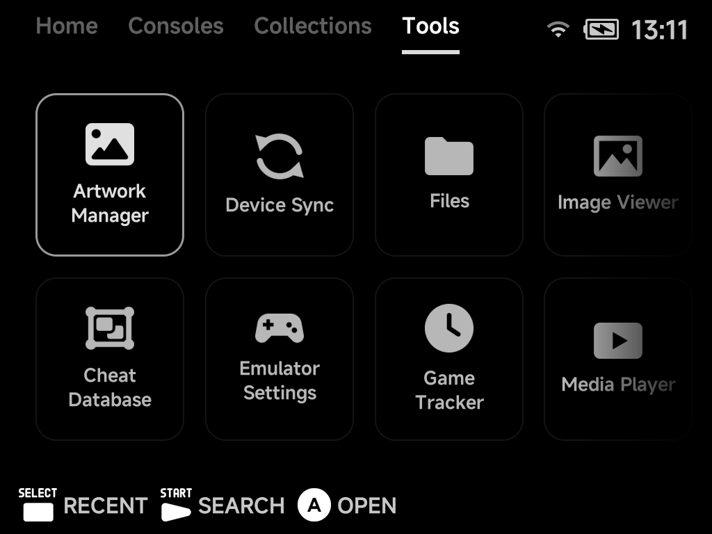 Tools tab