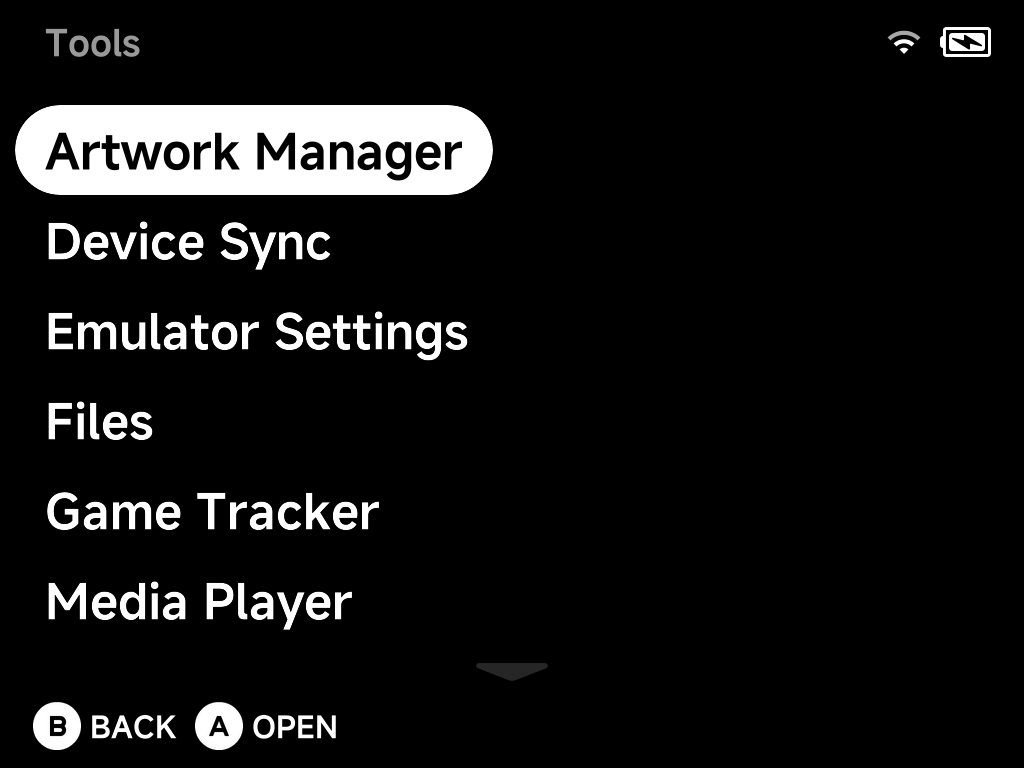 Tools menu