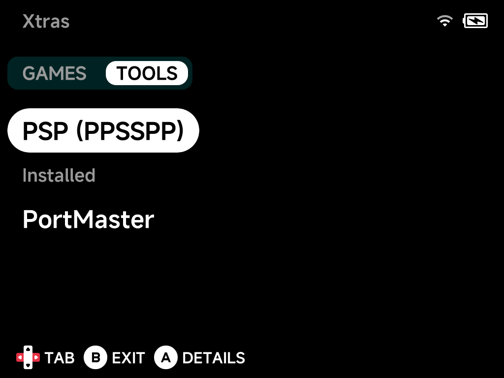 Xtras TOOLS tab